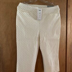 CHICO'S 0.5P (6P US) WHITE/NEUTRAL SO SLIMMING BRIGITTE CAPRI PANTS